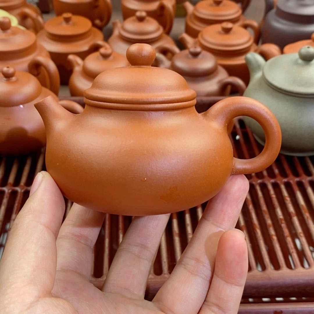 紫砂茶壶小红泥容天150毫升半手工