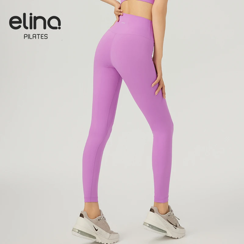 elina pilates/一恋普拉提 新款丝滑凉奶皮感弹力瑜伽九分裤