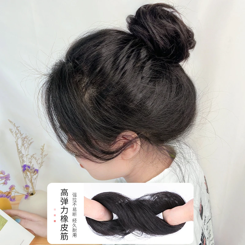 佳丽仟丝高丸子头假发真发女发圈全真人发盘发器花苞头自然时尚