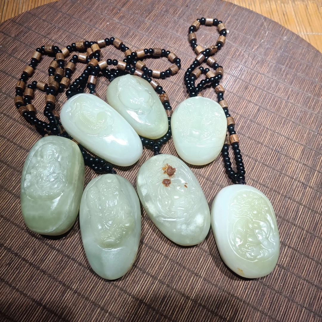 家居摆件伊朗古青玉手把件把玩