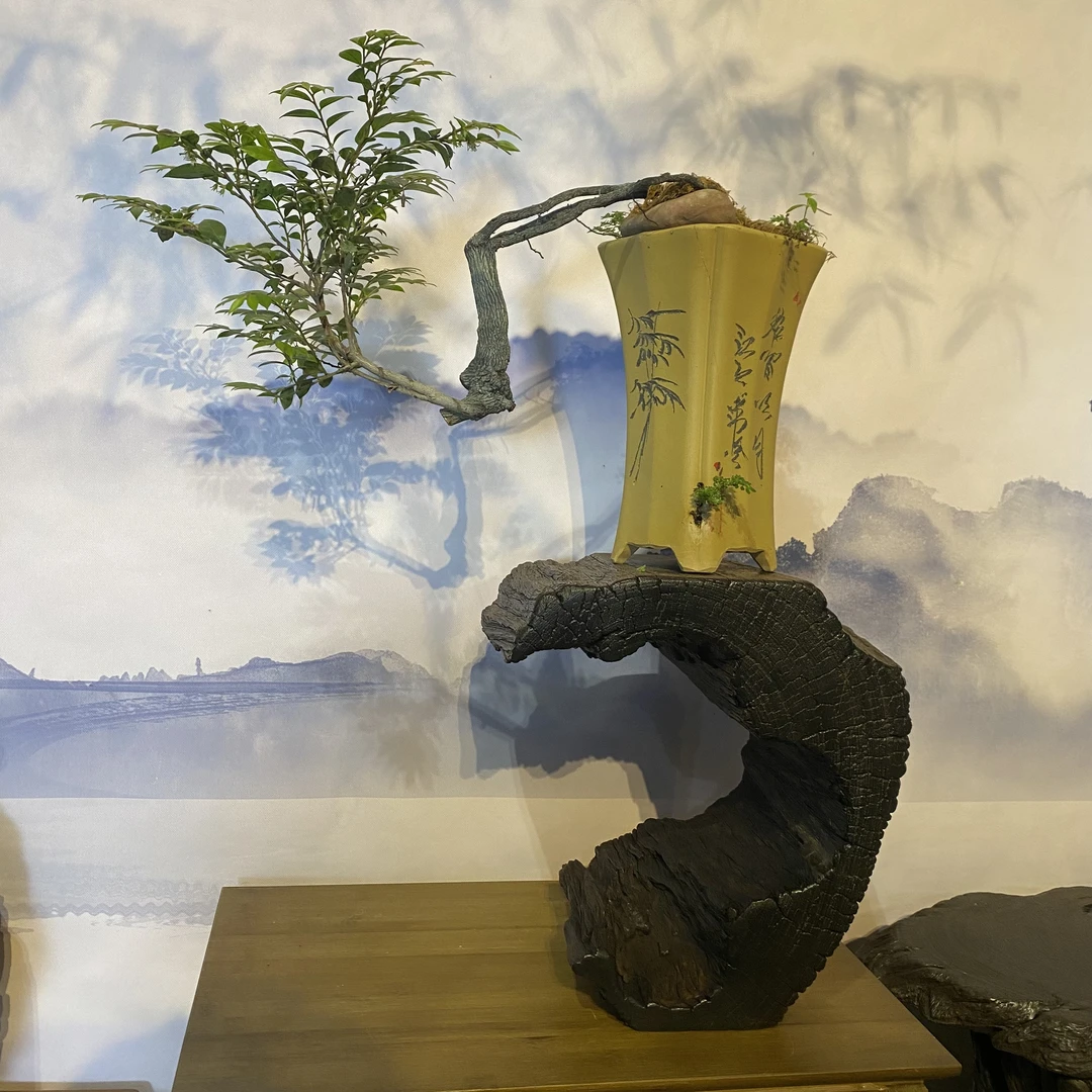 铁力乌木无漆手工花架摆件（不带花瓶盆栽）