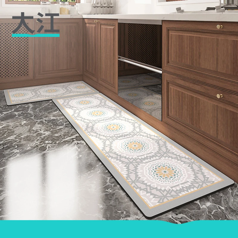 大江厨房地垫防油防水地毯耐脏可擦免洗防滑长条欧式风脚垫厨房垫