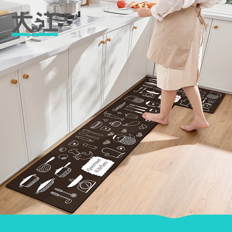 大江厨房地垫防水防滑垫家用垫子地面耐脏免擦洗碗筷防摔地毯脚垫