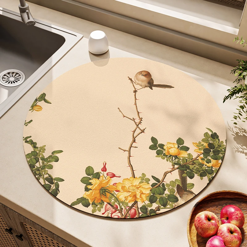 大江厨房台面沥水垫洗碗干燥垫子吸水速干防滑垫茶台隔热新中式垫