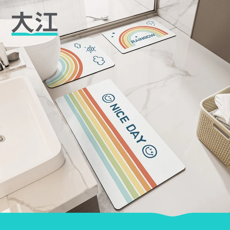 大江卫生间地垫家用浴室门口吸水垫厕所防滑垫脚垫洗漱台马桶垫子