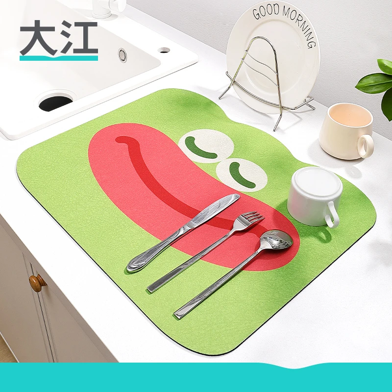 大江厨房台面沥水垫吸水垫子免洗碗置物干燥垫杯垫隔热垫家用可爱