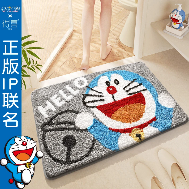 大江哆啦A梦正版IP联名卫生间地垫家用浴室门口吸水防滑垫子脚垫