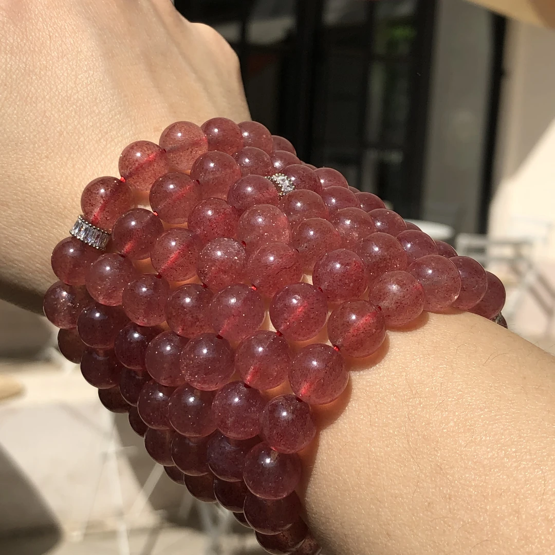 非金属莫桑石项链 时尚饰品红色珠串