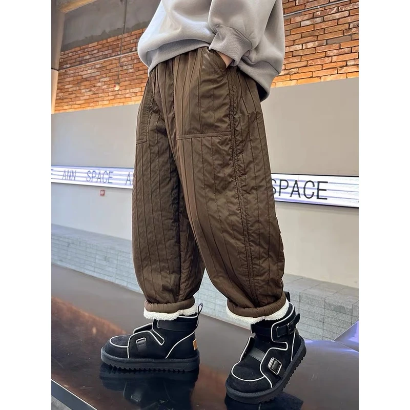 【现货清版】【一条过冬】加绒加厚儿童裤2023新款棉裤男女童外穿冬季