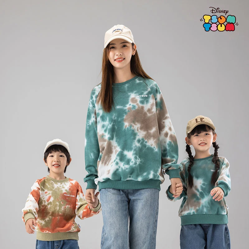 Disney/迪士尼松松儿童字母印花扎染卡通T恤亲子卫衣DSNDD233071