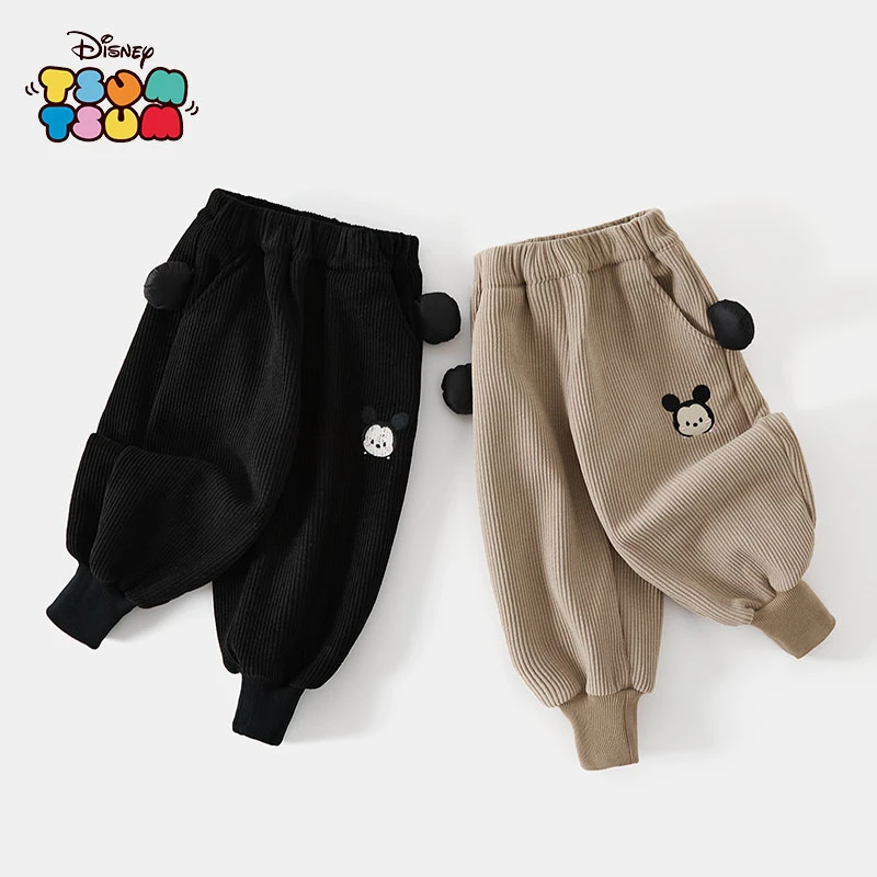 Disney/迪士尼24年秋冬新款保暖舒适百搭简约可爱灯芯绒裤子
