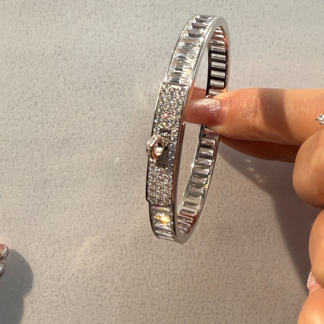 DOWES 925银合成锆石手镯 银色手镯