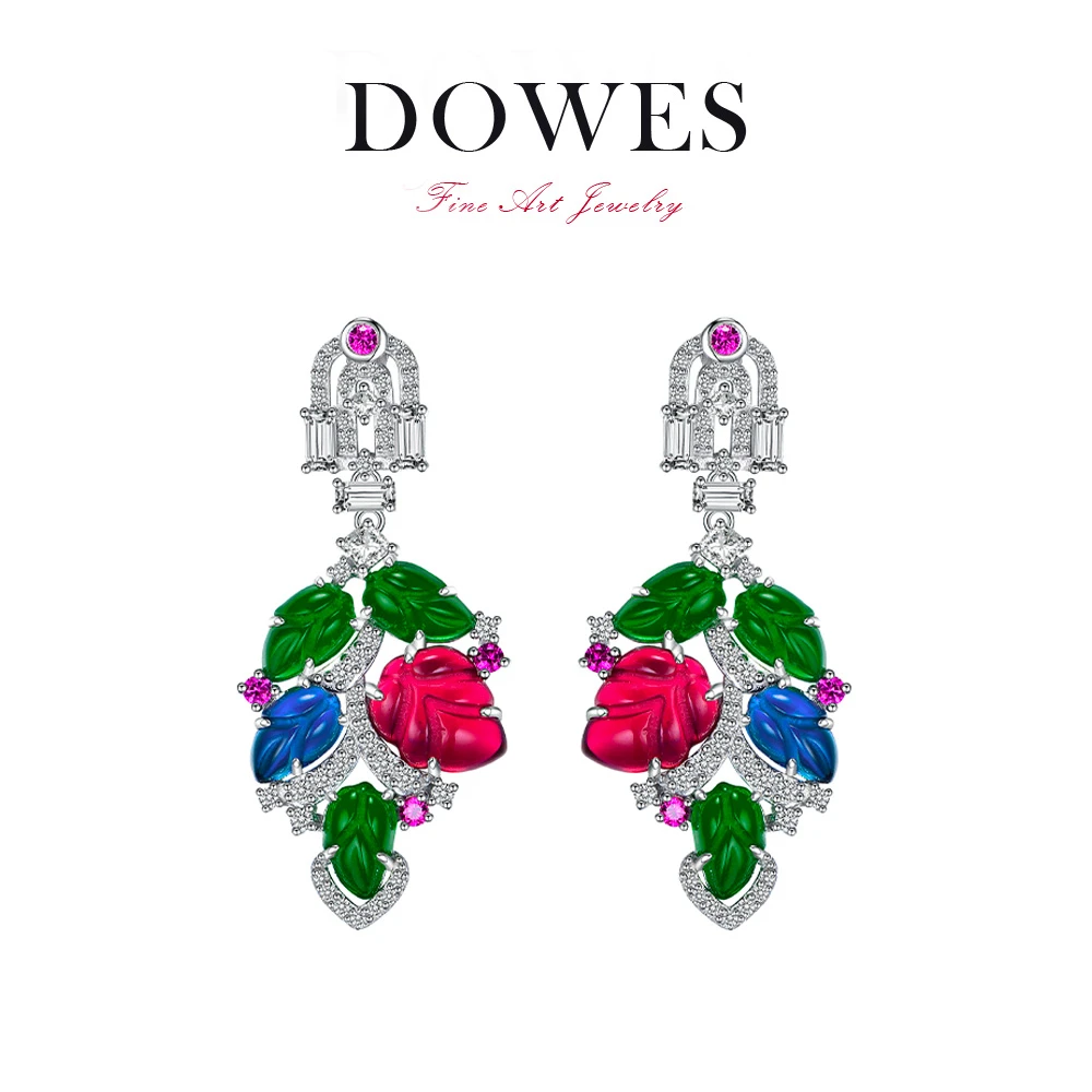 925银合成锆石耳饰 水果锦囊葡萄设计耳坠