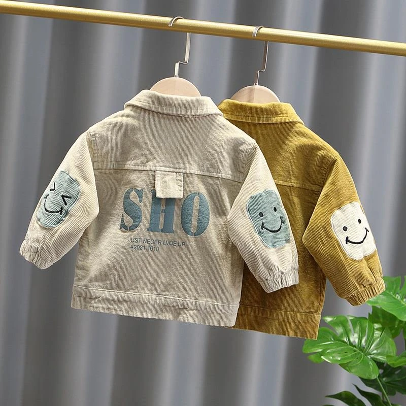 男童灯芯绒春秋款外套2024新款韩版小童洋气儿童婴儿时尚上衣男宝