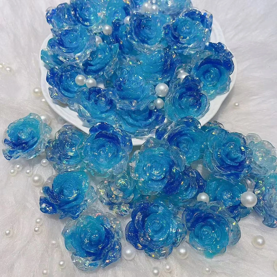 树脂diy手工夜光玫瑰花3.6cm
