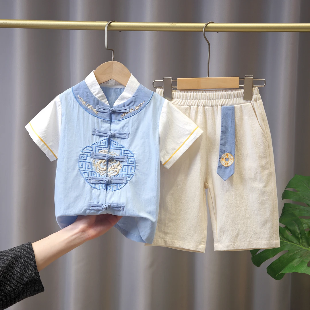 男童汉服2023新款儒雅飘逸古装公子服儿童夏季薄款国学少爷服唐装