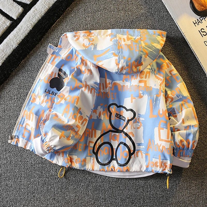 男童韩版外套春秋款宝宝儿童迷彩小熊薄款小男孩帅气夹克中小童装