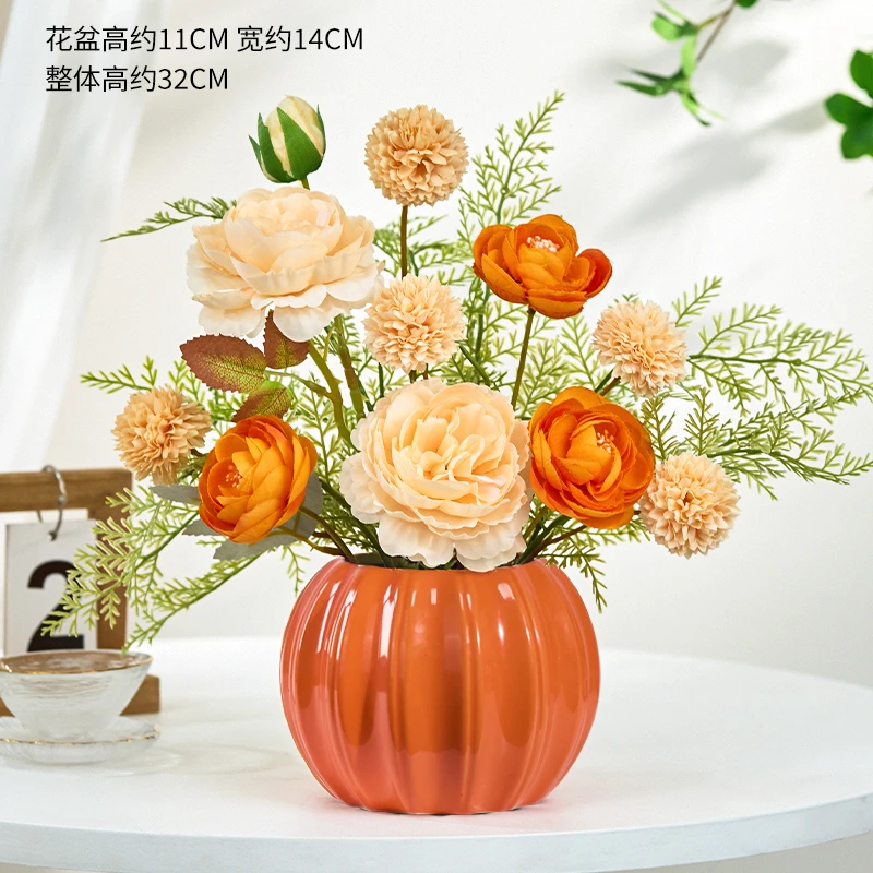 假花仿真花简约干花沙发背景花束花艺家居装饰品高档餐桌艺术插花