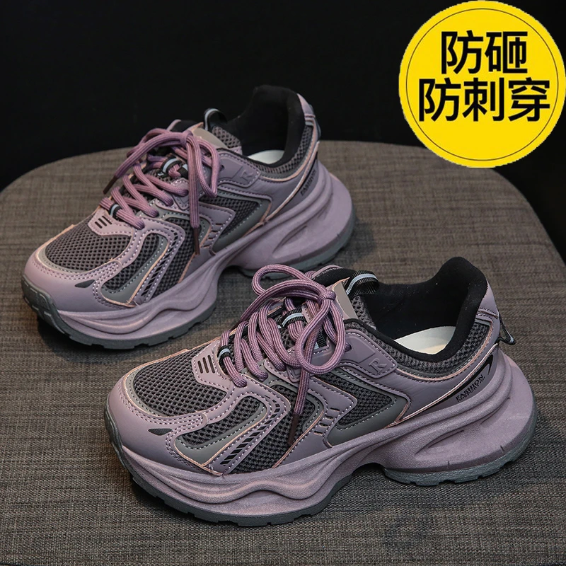 劳保鞋女2025新款冬季加绒防砸防刺穿钢包头女士轻便防臭上班四季