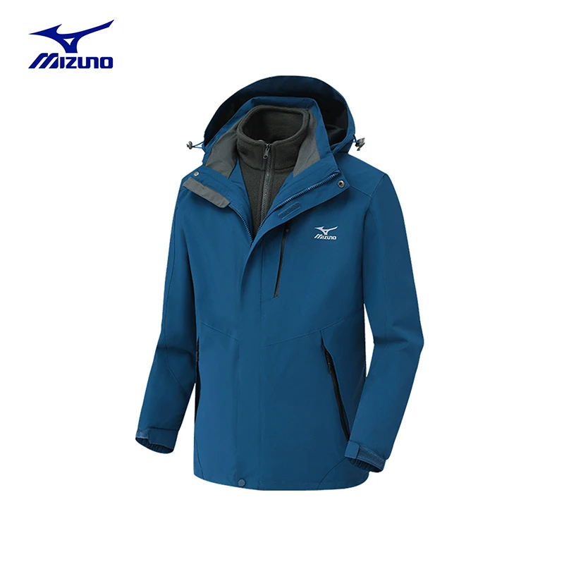 Mizuno/美津浓户外休闲夹克外套男女士秋冬情侣三合一两件套上衣