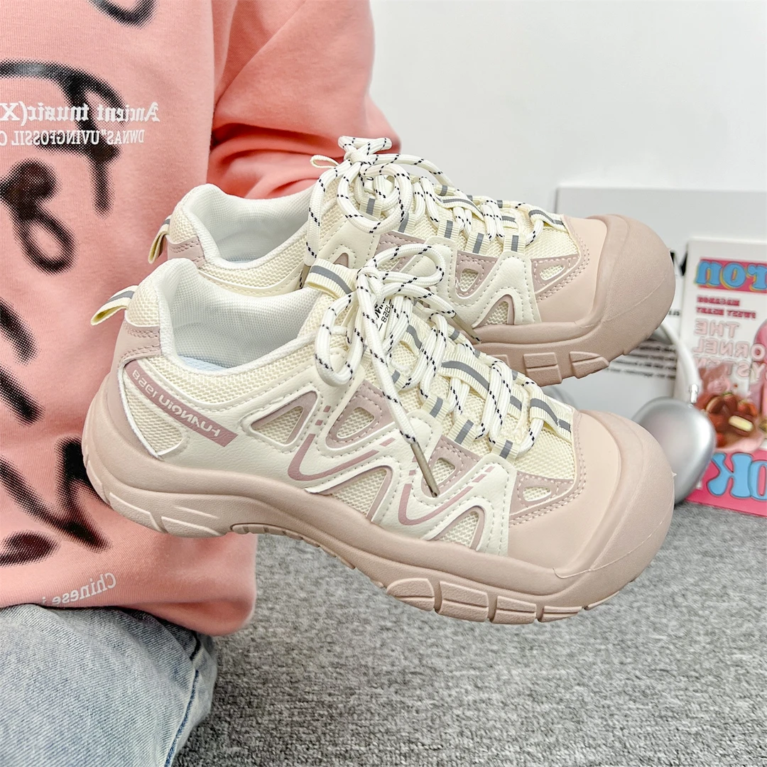 环球女鞋丑萌老爹鞋女2024夏季新款网面透气运动鞋厚底休闲鞋子女