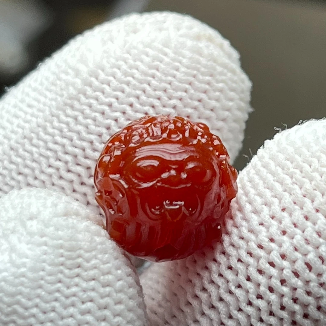 保柿子红手工雕刻扎基拉姆前世今生直径12mm