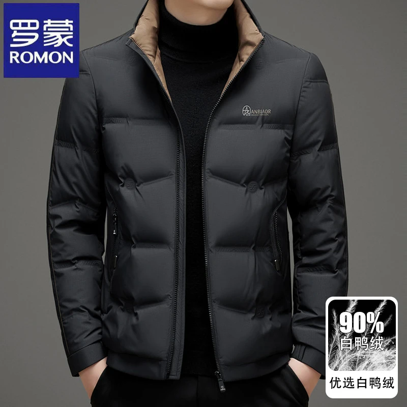 【90%白鸭绒】罗蒙时尚立领短款羽绒服秋冬季潮流百搭保暖御寒外套