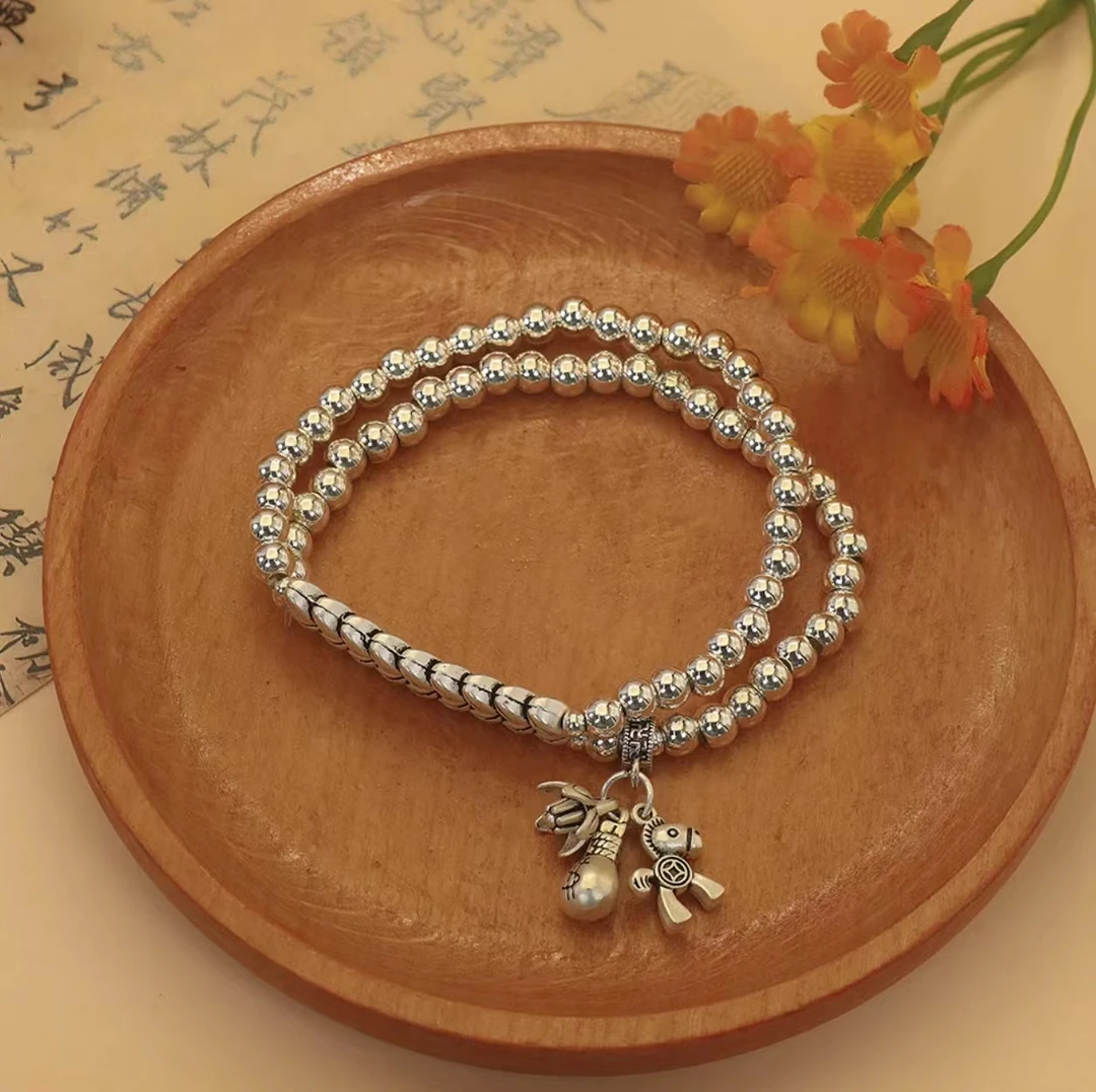 足银手链 编号652:马上发财手链