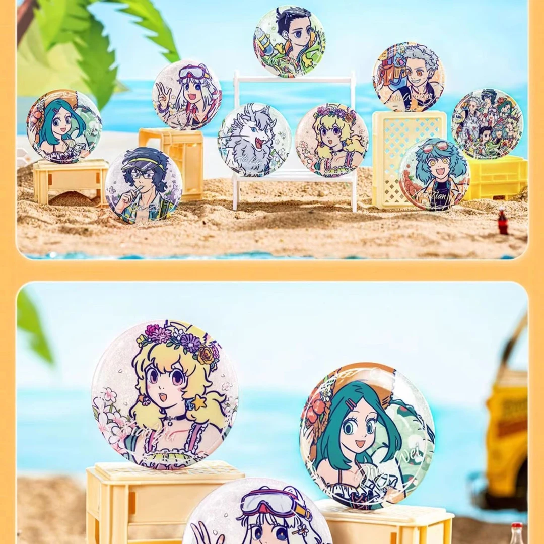 正版非人哉夏日沙滩徽章盲盒九月小玉哪吒敖烈吧唧周边