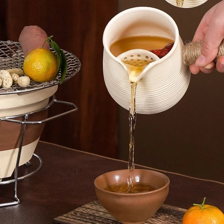 围炉煮茶专用茶壶烤奶茶罐烤火炉套装煮茶器瓦罐陶罐奶茶壶陶瓷