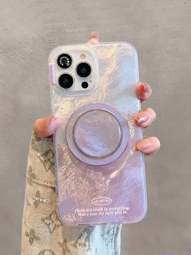 适用苹果16手机壳iphone15promax渐变锡纸纹13磁吸支架12网红14