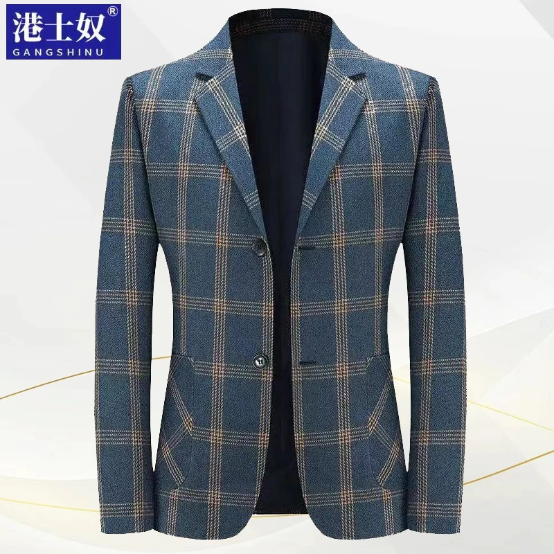 港士奴春秋季中青年男士西服外套休闲便西上衣服韩版潮流西装新款