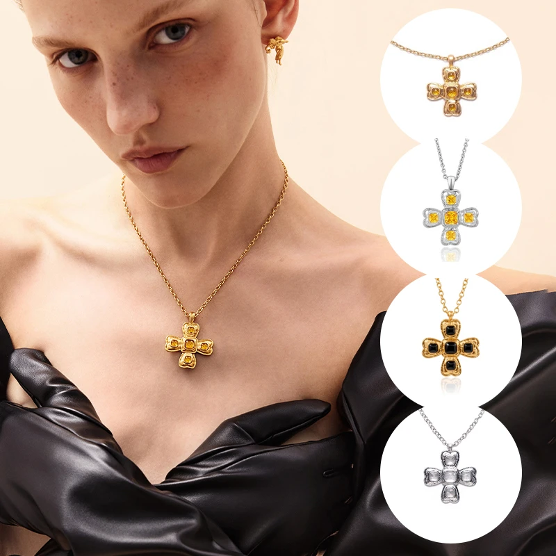 铜合金亚克力项链 Gemini 买手店 tokokkino 高级感四面蝴蝶结黄