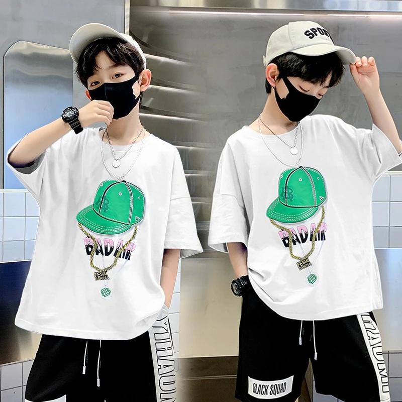 【100%纯棉】童装男童短袖夏季2024年新款韩版中大童儿童炸街男孩