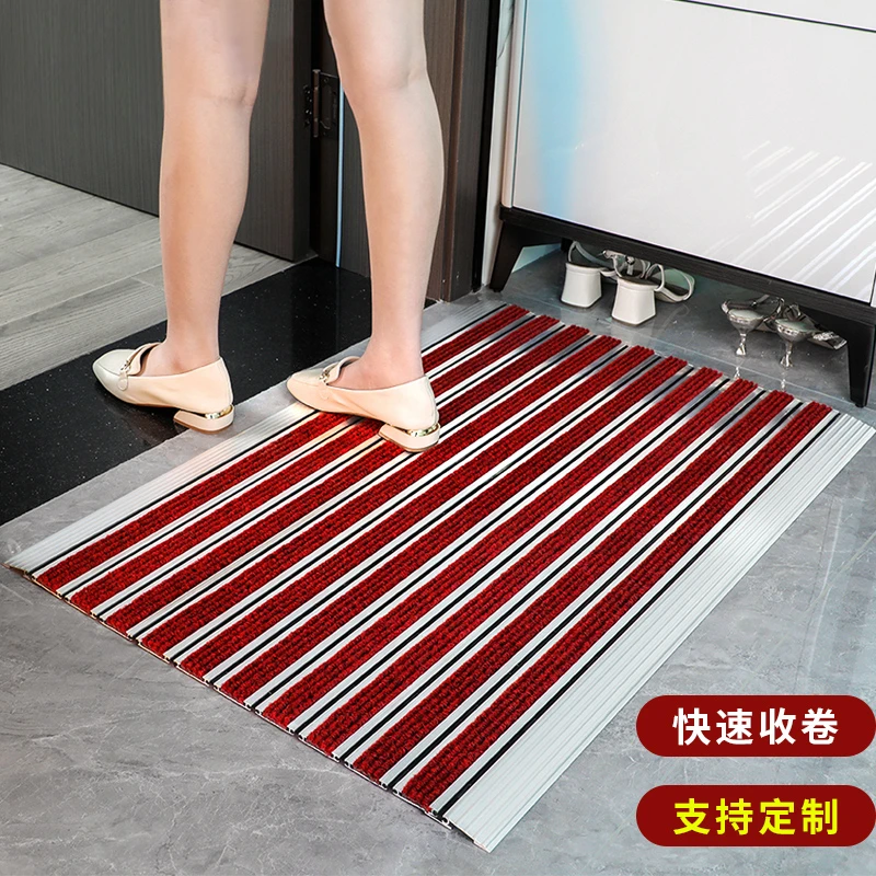 入口门厅免安装平铺式铝合金地垫防滑除尘刮沙地毯脚垫大门口地垫