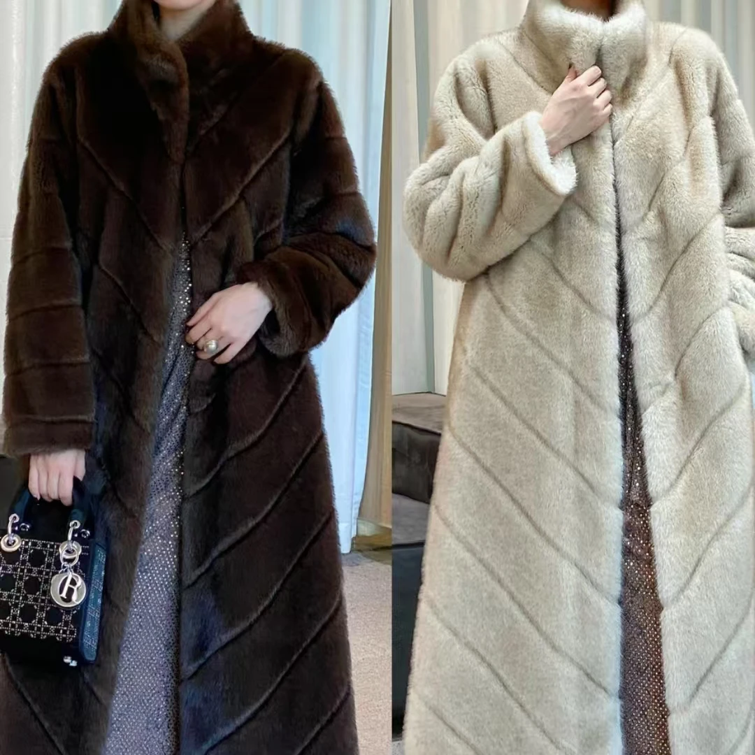 芬兰【海宁正品】严寒毛大牌时尚冬季保暖新款轻奢长大衣女款气质潮