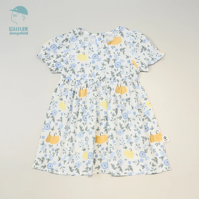 童装夏季宝宝时尚女童印花小孩小童满印夏季连衣裙XGQ43813