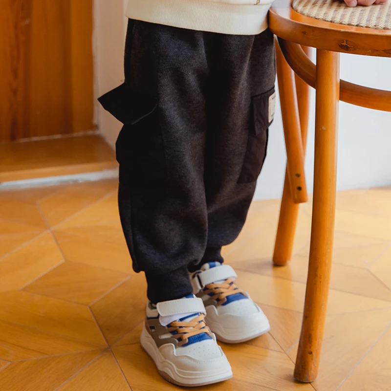 品牌男童裤子儿童工装裤时尚休闲裤宝宝长裤宽松束脚裤XBK45867