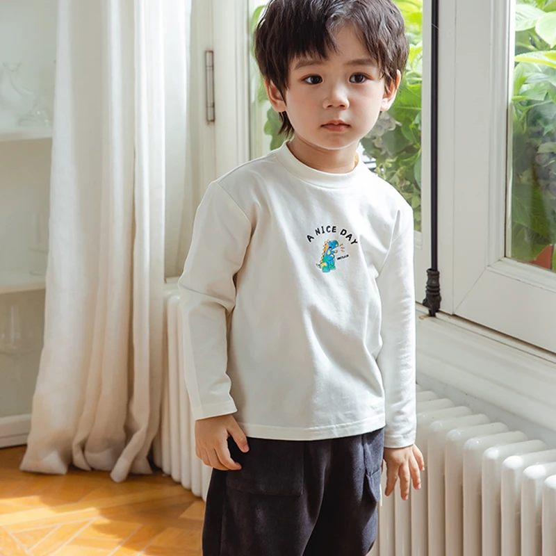 品牌儿童卡通百搭内搭小童男宝宝T恤长袖上衣打底衫XBT45959
