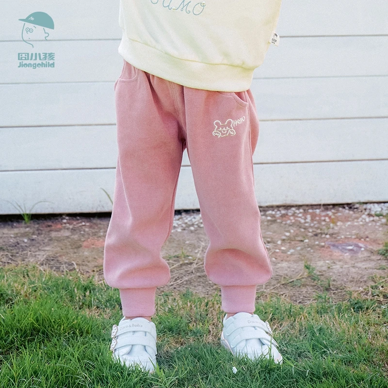 品牌女童裤子秋季新款休闲针织卫裤儿童运动裤束脚长裤DGK35803