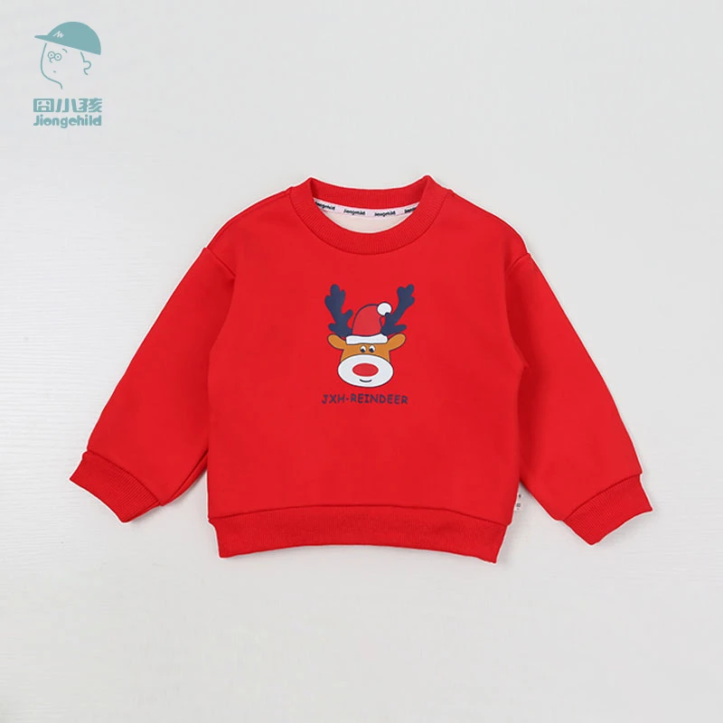 品牌儿童加绒卫衣秋冬小童洋气卡通上衣韩版冬装套头衫XBE27803