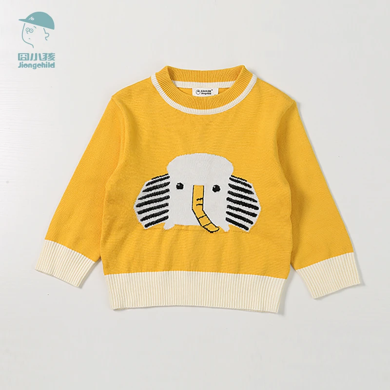 品牌男童圆领套头毛衣男童卡通印花针织衫宝宝秋季上衣XBA25827