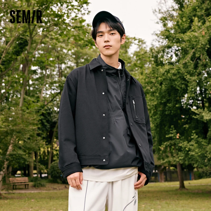 森马外套男2023秋新款时尚舒弹工装夹克日常通勤上衣101523108109