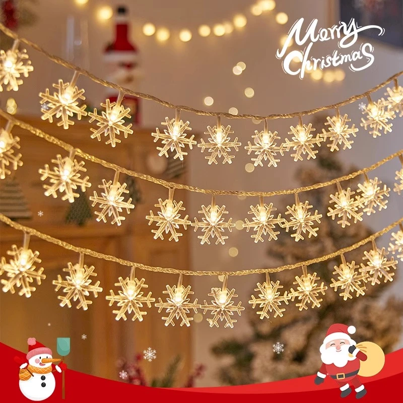 圣诞节装饰灯LED星星灯串小彩灯闪灯串灯满天星圣诞树雪花氛围灯