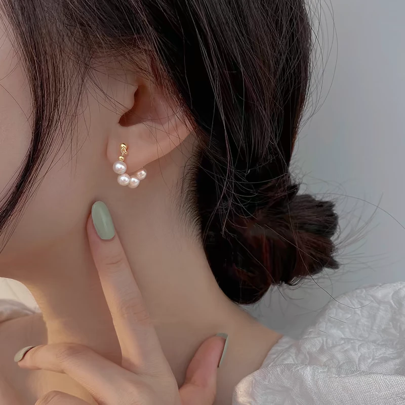 铜合金仿珍珠耳饰 3073百搭小众珠珠耳钉