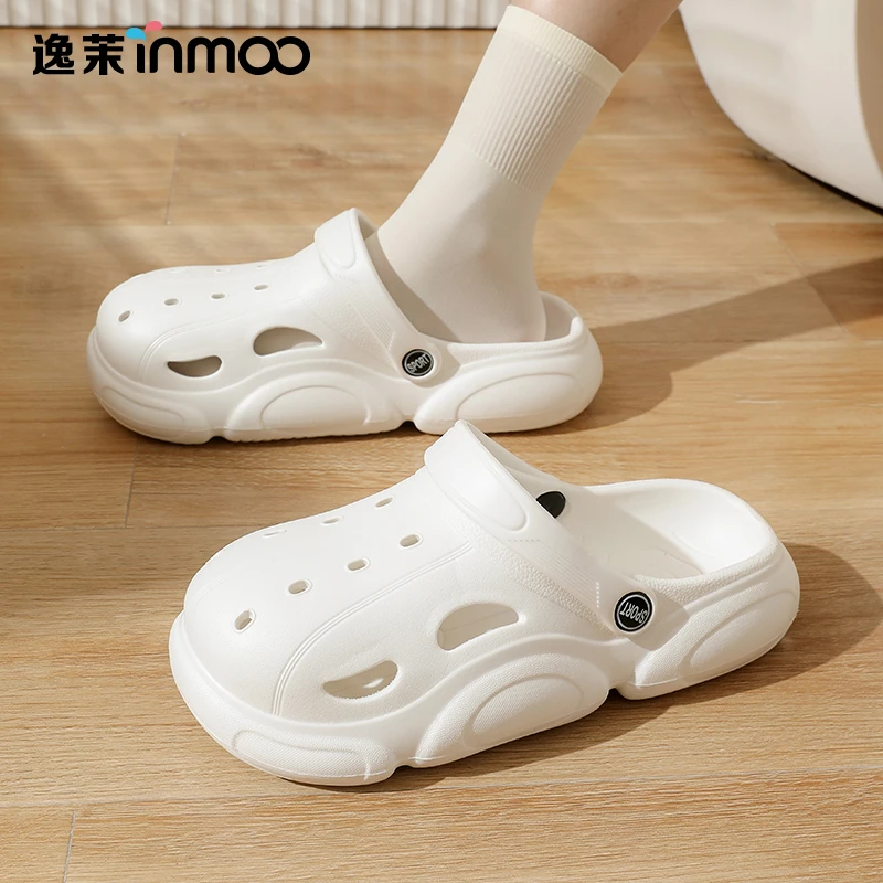 逸茉ins洞洞鞋厚底户外时尚潮流包头凉鞋eva外穿软底防滑情侣凉拖
