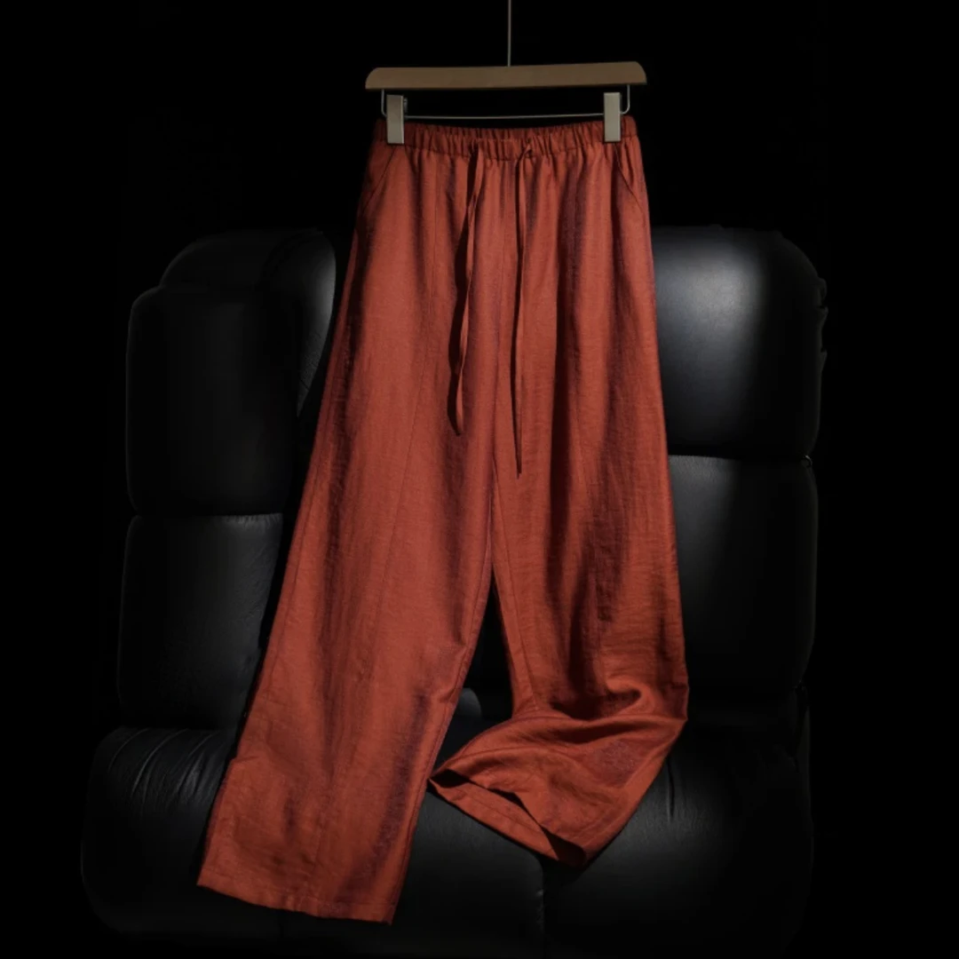 【奢华柜货】天 丝亚 麻夏季薄款宽松休闲高腰显瘦窄版阔腿直筒裤2