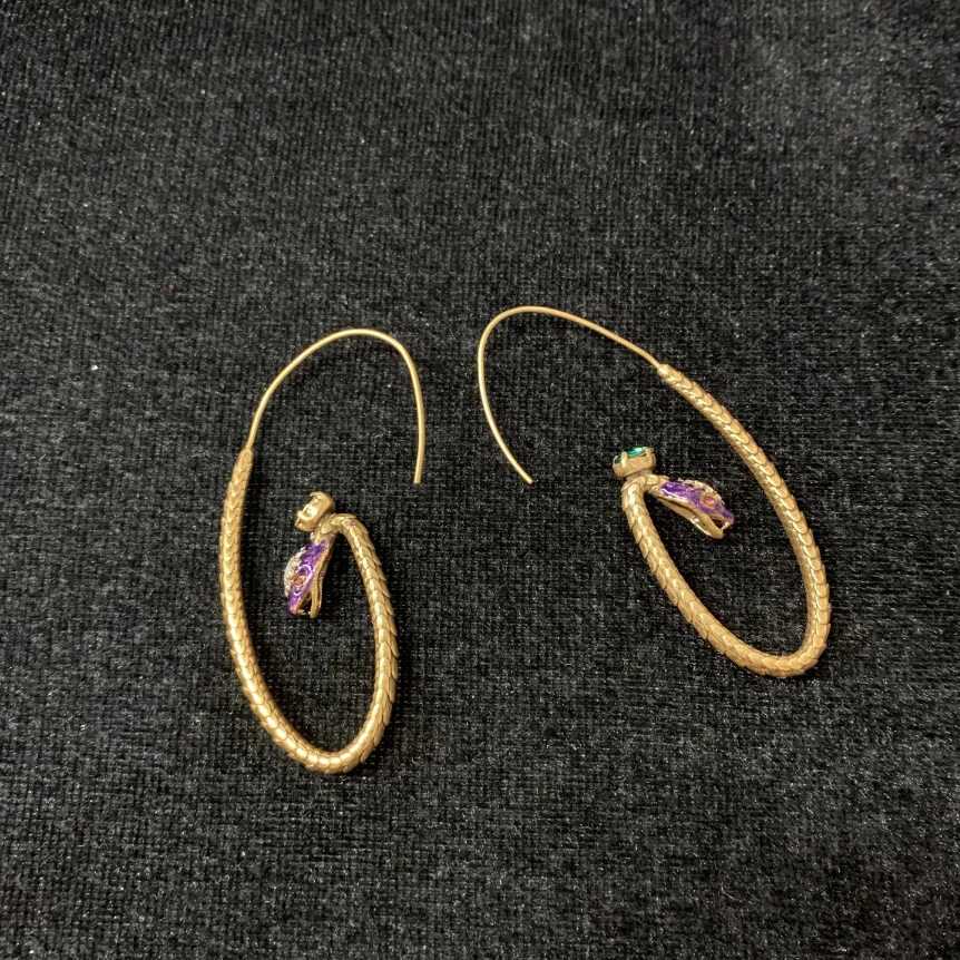 铜合金合成锆石耳饰  中古款耳环轻奢气质饰品KK-92067