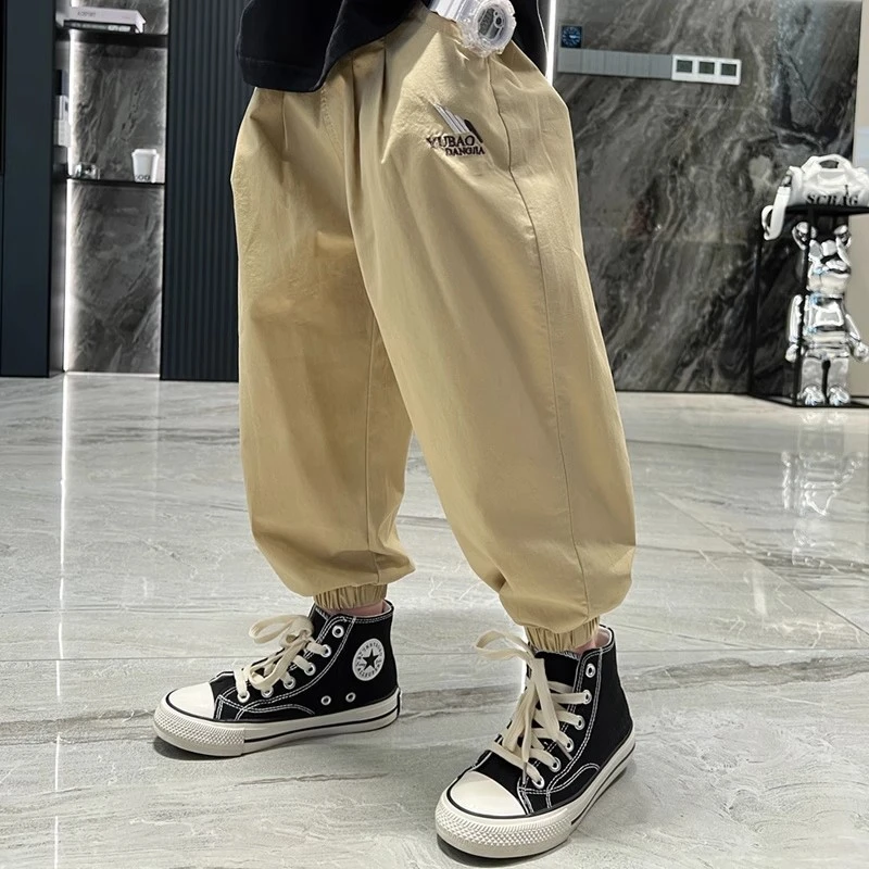 男童裤子春夏防蚊裤2024新款儿童休闲长裤宽松薄款透气纯棉夏装潮