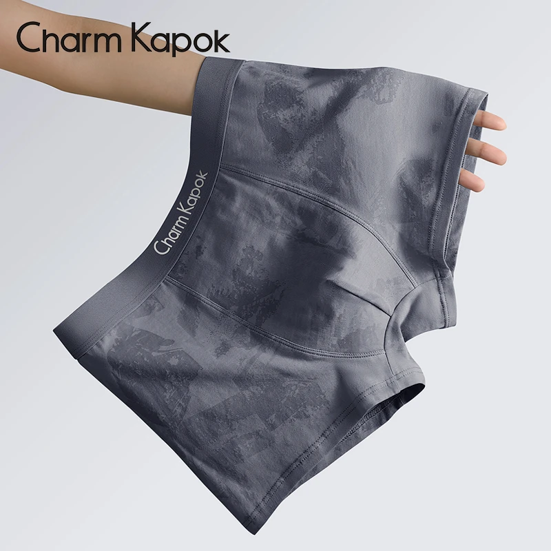CharmKapok男士内裤100%全棉裆纯棉质感抗菌新潮印花平角四角短裤